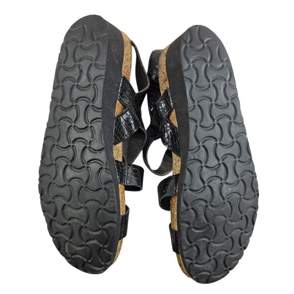 Naot Kayla Sandals Womens 8 8.5 39 Black Reptile Embossed Adjustable Straps - Picture 9 of 11